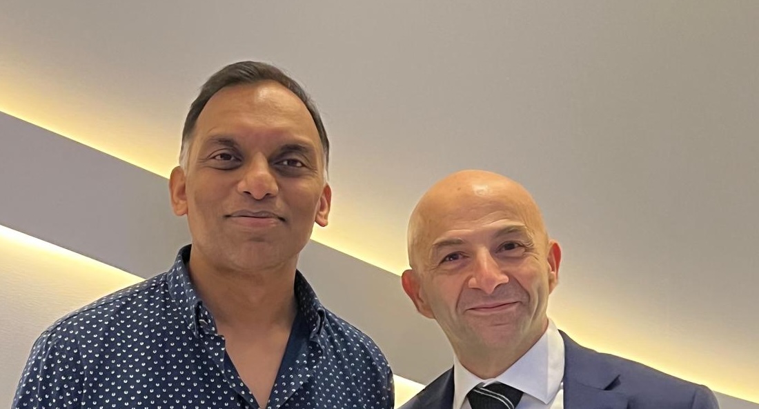 Prof Sivarajasingam with top cataract surgeon in Wales - Prof Muhtaseb